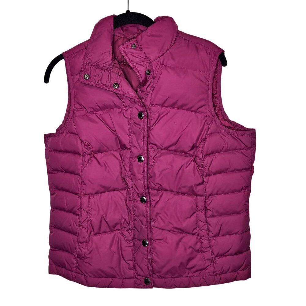 Lands End Womens Down Puffer Vest S‎ Pink Nylon & Polyester Insulated Outerwear